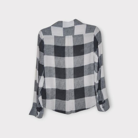 Weekend Max Mara Womens Plaid Silk Blouse Sm Black Gray Chic Staple - Picture 8 of 8